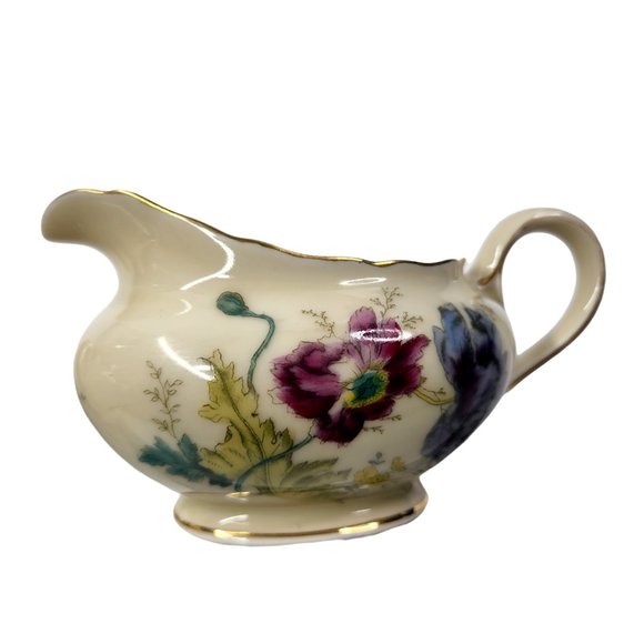 Vintage 'Wild Rose' Black Knight Hohenberg Studios Bavaria Creamer & Sugar Bowl - Picture 7 of 9